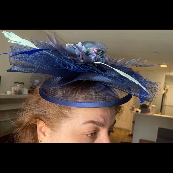 Myjoyday flower fascinator headband for women(blue) - Picture 5 of 6